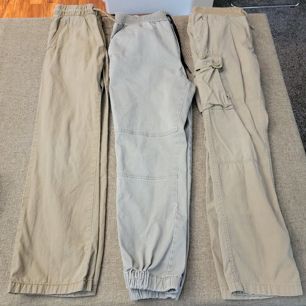 Lot of 3 Khaki Casual Cargo Combat Joggers/Pants/Uniform